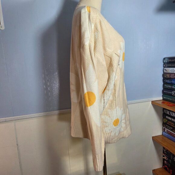 Miss Sparkling Small Daisy Tight Knit Longsleeve Casual Fall Winter Sweater - Picture 4 of 9